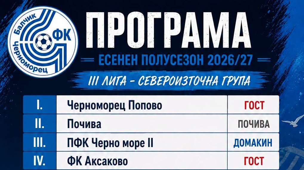 Черноморец стартира защитата на титлата с гостуване в Попово
